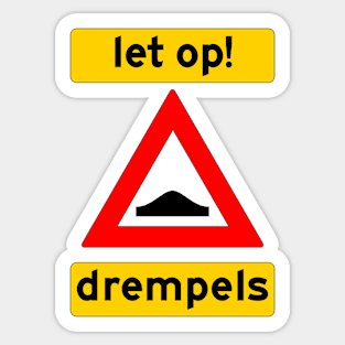 Let op! Drempels! Sticker